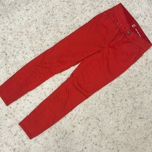 Red skinny jeans